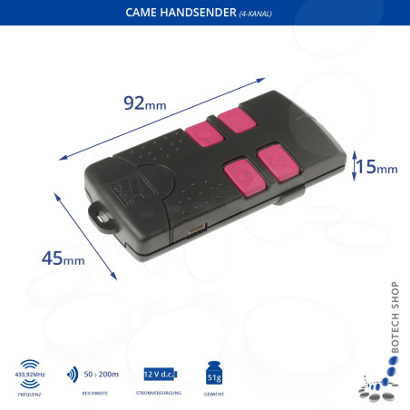 3 Stck. Handsender CAME TAM T434
