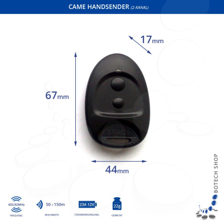 3 Stck. Handsender CAME SPACE 02 (grüne LED)