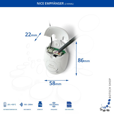 Empfänger Nice OX2T (433,92 MHz) Empfänger Nice OX2T (433,92 MHz)