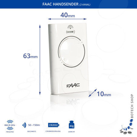 Handsender FAAC XT2 868 SLH LR weiß Handsender FAAC XT2 868 SLH LR weiß