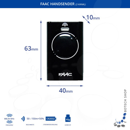 3x Handsender FAAC XT4 868 SLH LRB schwarz 3x Handsender FAAC XT4 868 SLH LRB schwarz