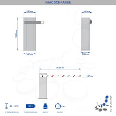 Hydraulische Schranke FAAC 640 mit Schrankenbaum 6 m