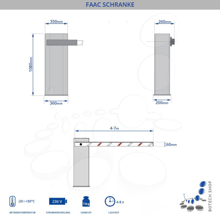 Hydraulische Schranke FAAC 642 INOX STD/40 ohne Schrankenbaum