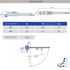 Set L für zweiflügeliges Drehtor FAAC 415 L 24V