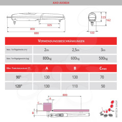 Drehtorantrieb CAME AXO AX3024 im Set XL für einflügeliges Tor