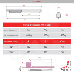 CAME ATI A3000A Komplettset XL – Drehtorantrieb 1-flügelig