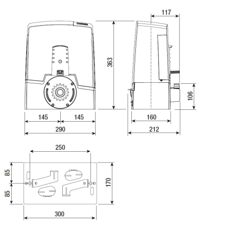 Schiebetorantrieb CAME BXV10AGS (801MS-0230)