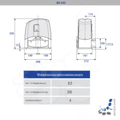Einzelantrieb für Schiebetor CAME BX 243 24V