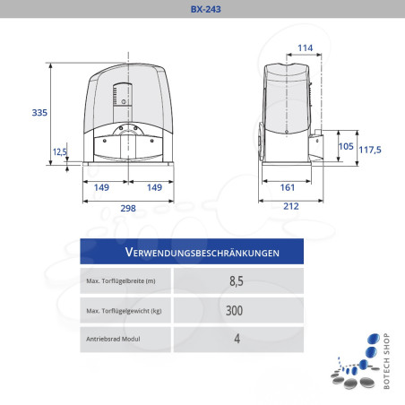 Schiebetorantrieb CAME BX 243