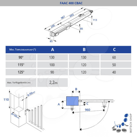Drehtorantrieb FAAC 400 CBAC/1 (Set L) Drehtorantrieb FAAC 400 CBAC/1 (Set L)