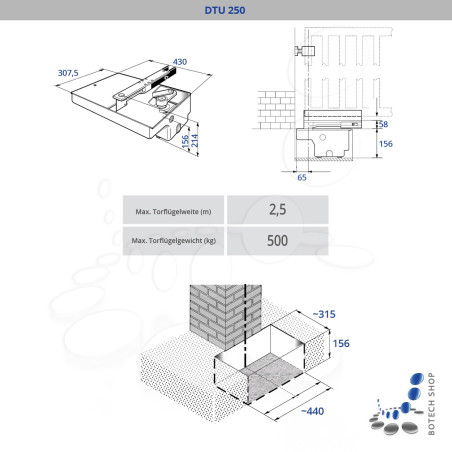 Unterflurantrieb Hörmann DTU 250