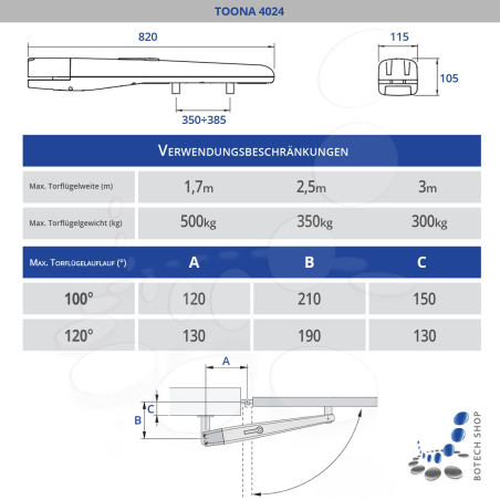 Drehtorantrieb NICE TOONA 4024/1 (Set M)