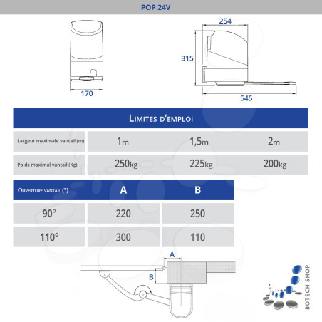 Drehtorantrieb NICE POP 7224 ohne Steuerung