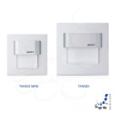 7er Set Wand- Treppenbeleuchtung Tango Mini, Aluminiumgehäuse, incl. Trafo