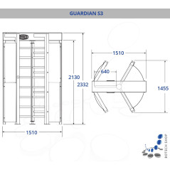 Drehkreuz CAME GUARDIAN S3