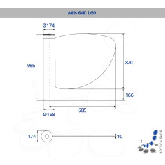 Schwenktür CAME WING40 L60